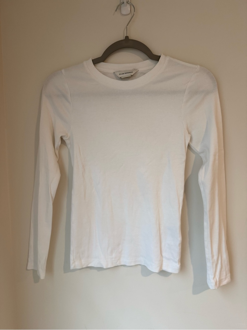 Club Monaco Women’s Carolena Crewneck Long Sleeve Tee - White - XS